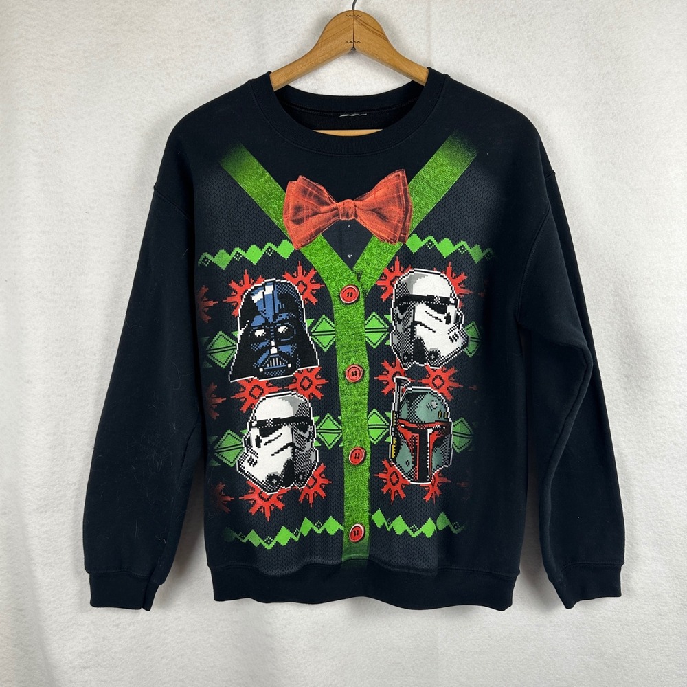 Star Wars Ugly Christmas Sweater Darth Vader Stormtrooper Holiday Women Medium - Picture 2 of 7